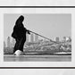 Middle East Istanbul Fishing Black And White Photography Print