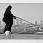 Middle East Istanbul Fishing Black And White Photography Print