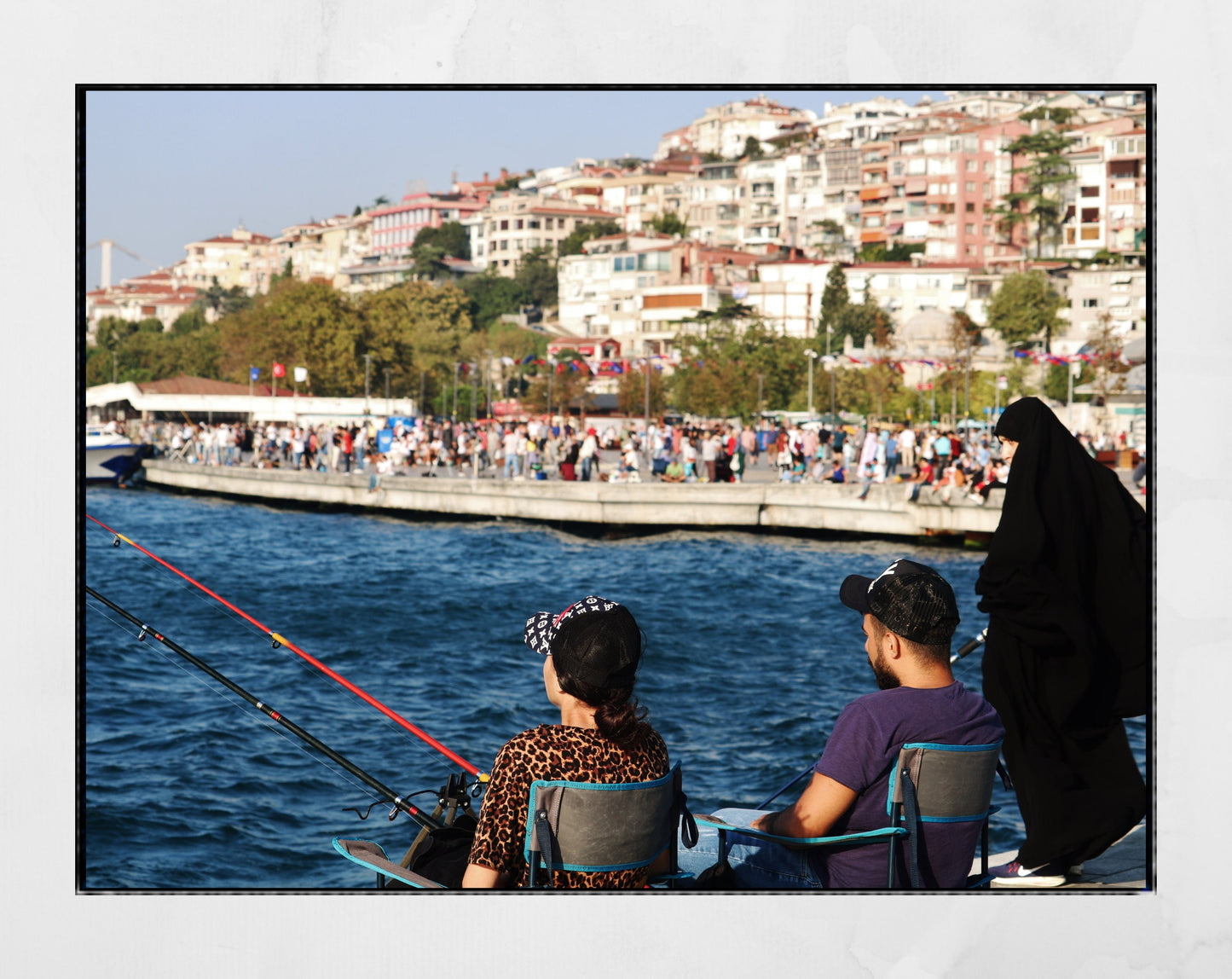 Istanbul Uskudar Fishing Photography Print Wall Art