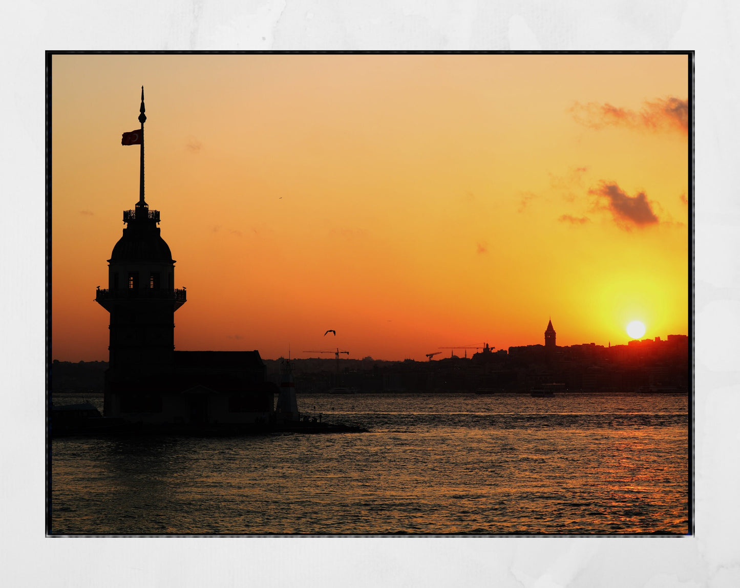 Istanbul Maiden's Tower Sunset Photography Print