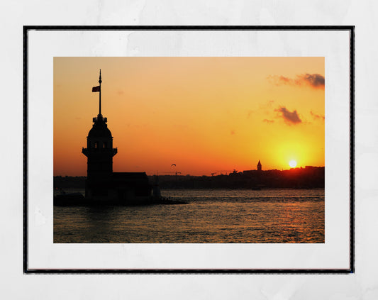 Istanbul Maiden's Tower Sunset Photography Print