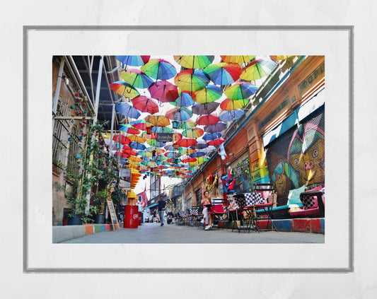 Istanbul Umbrellas Street Karakoy Photography Print Poster