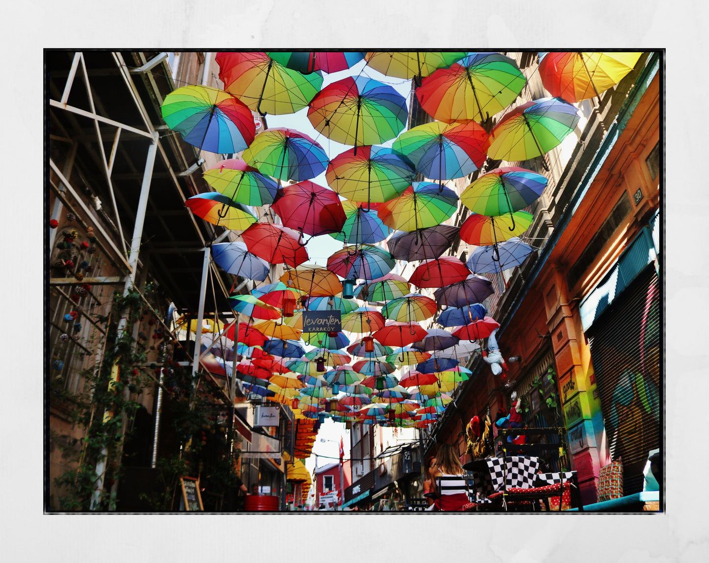 Istanbul Umbrellas Street Karakoy Photography Print Colourful Wall Art