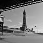 Blackpool Tower Poster Under The Boardwalk North Pier Black And White Photography Print