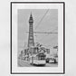 Blackpool Photography Print Blackpool Tower Tram Black And White Poster