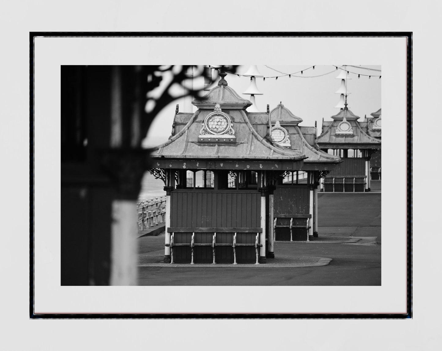 Blackpool Photography Print Victorian Shelter Black And White Poster