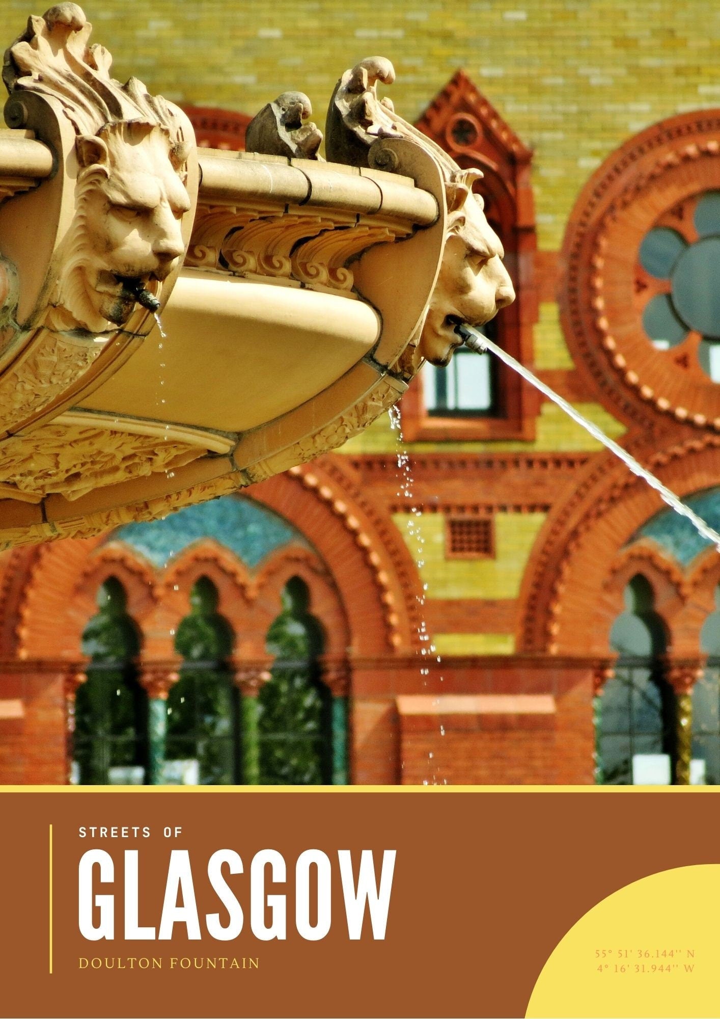 Streets of Glasgow Photography Series - Doulton Fountain and Templeton Carpet Factory, Glasgow Gift Photography Print