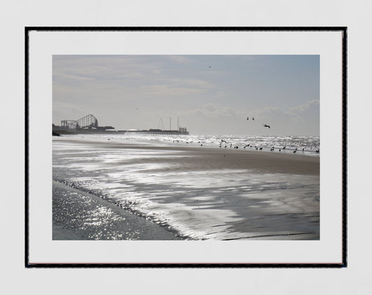 Blackpool Beach Photography Print Poster