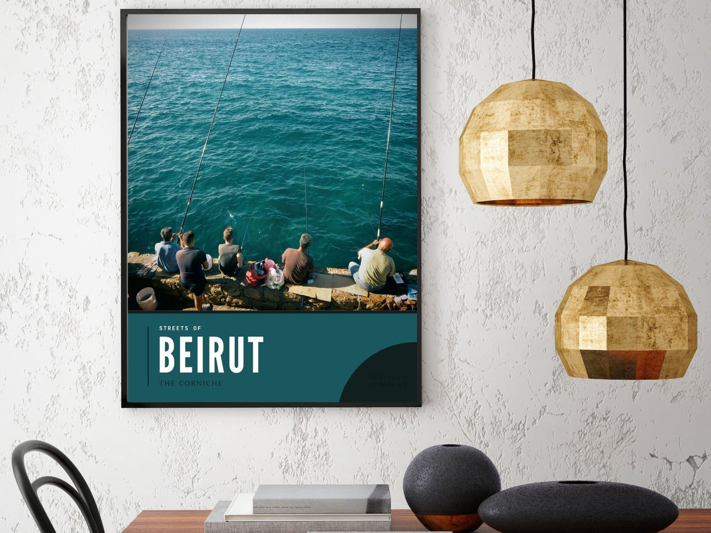 Beirut Corniche Photography Gift, Fisherman at Mediterranean Sea Lebanon