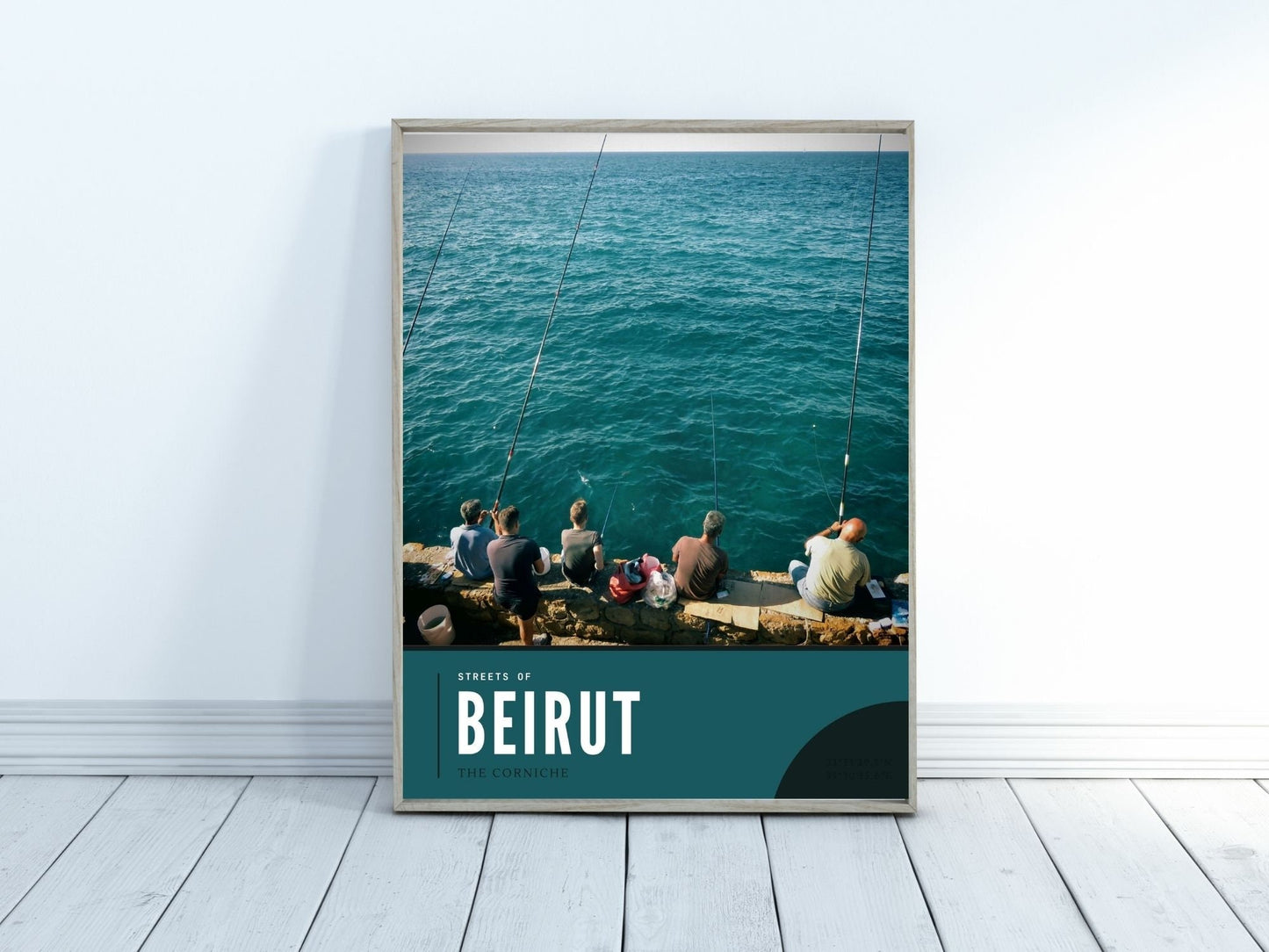 Beirut Corniche Photography Gift, Fisherman at Mediterranean Sea Lebanon