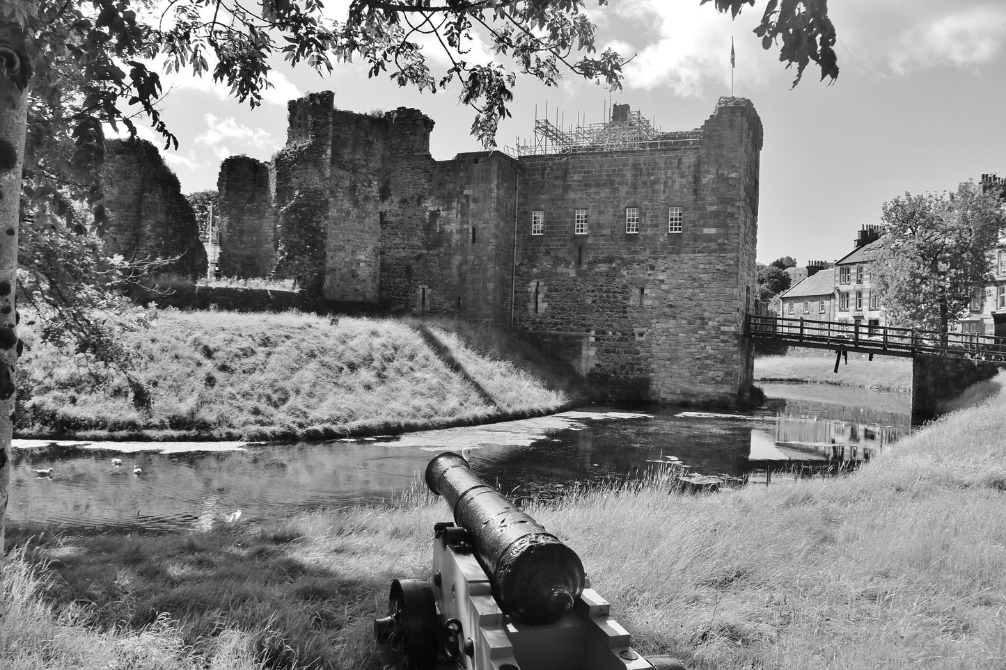 Rothesay Castle Poster Scotland Black And White Photography Print