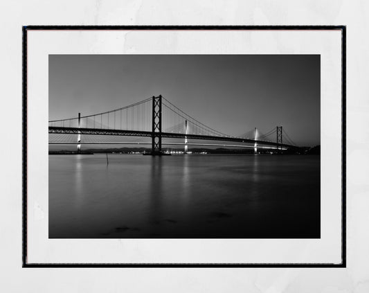 Forth Road Bridge Photography Print South Queensferry Black And White Poster