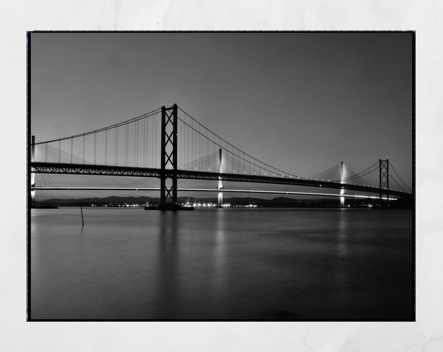 Forth Road Bridge Photography Print South Queensferry Black And White Poster