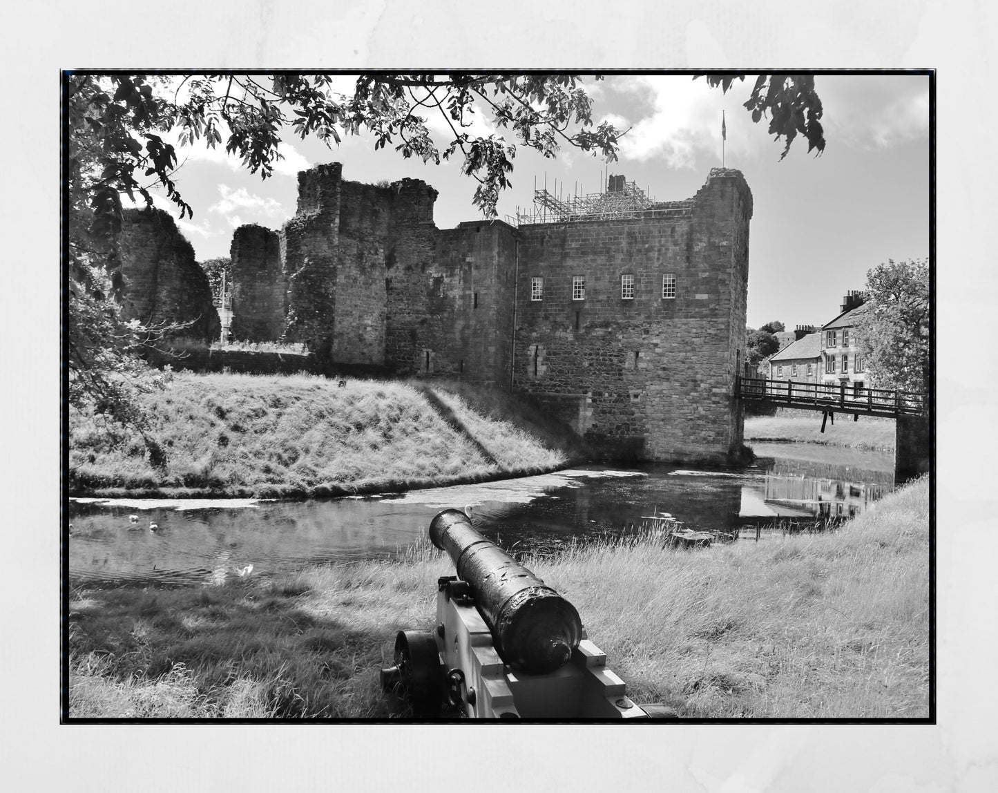 Rothesay Castle Poster Scotland Black And White Photography Print