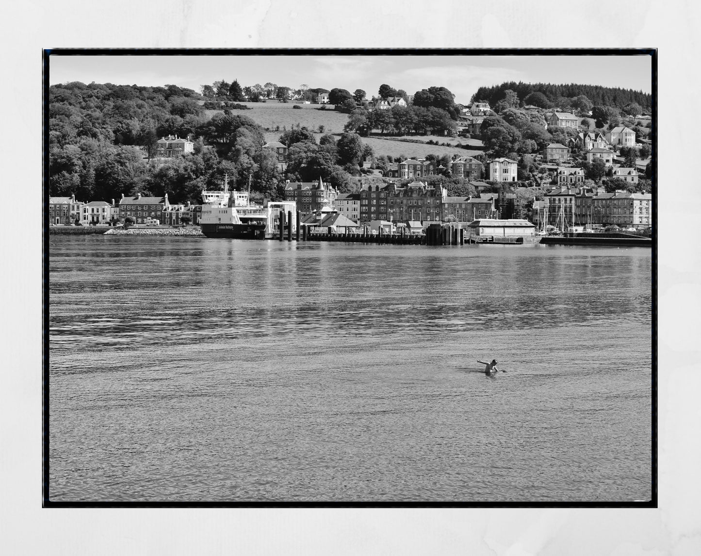 Rothesay Poster Isle Of Bute Coastal Photography Black And White Wall Art