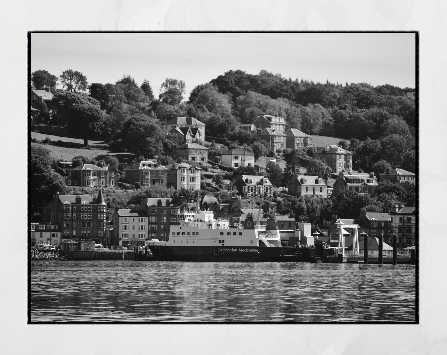 Rothesay Poster Isle Of Bute Coastal Ferry Black And White Photography Print