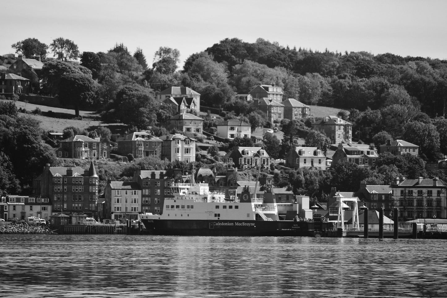 Rothesay Poster Isle Of Bute Coastal Ferry Black And White Photography Print