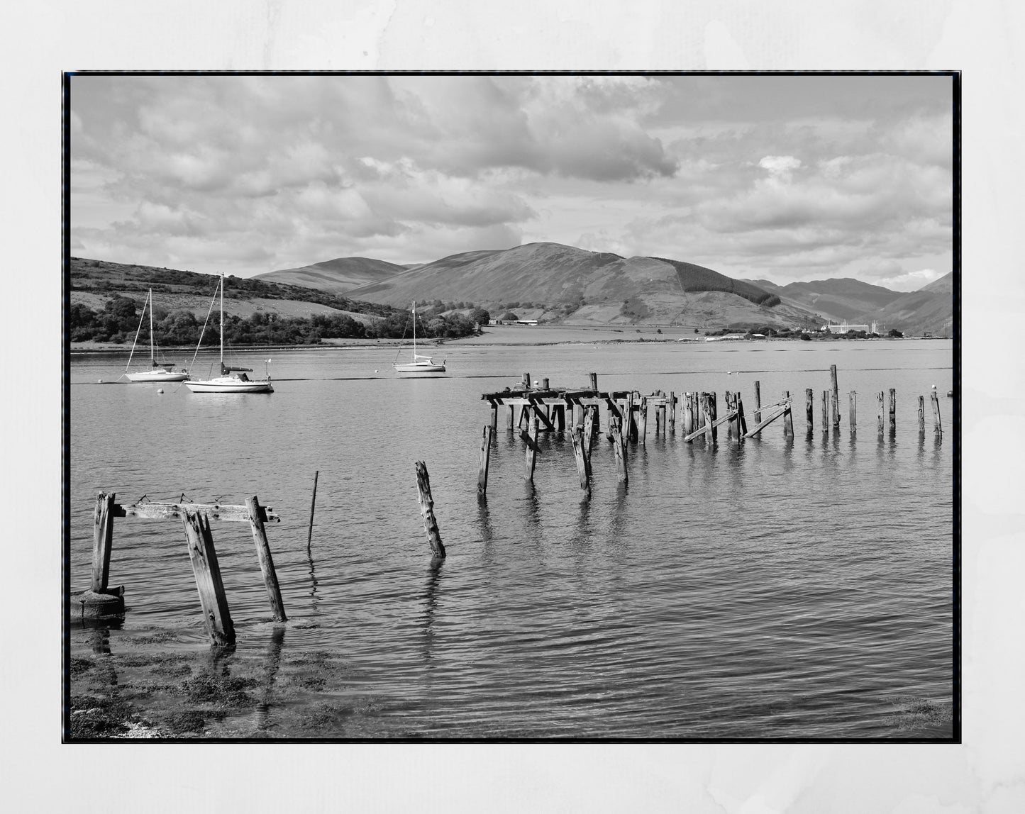 Isle Of Bute Port Bannatyne Coastal Black And White Photography Print