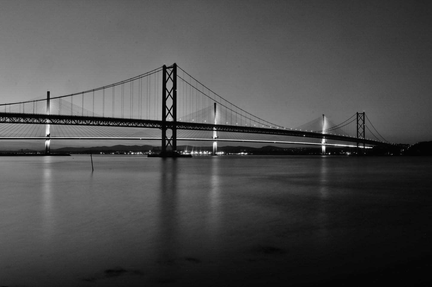 Forth Road Bridge Photography Print South Queensferry Black And White Poster