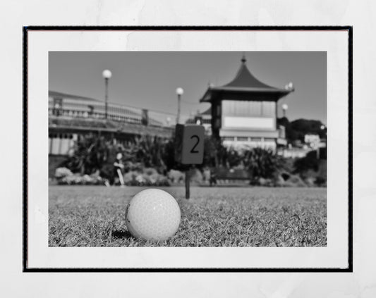 Rothesay Poster Isle Of Bute Winter Gardens Golf Putting Green Photography Black And White Wall Art