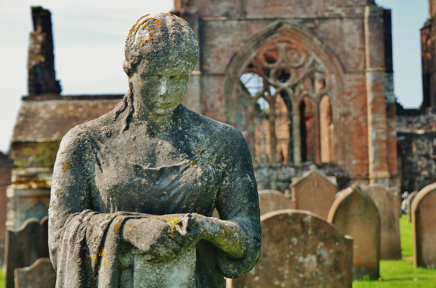 Dumfries Scotland Poster Sweetheart Abbey Graveyard Photography Print