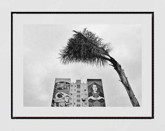 Malaga Poster Black And White Street Art Print