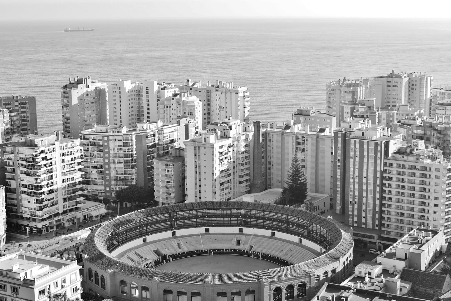 Malaga Spain Black And White Photography Print