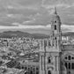 Malaga Cathedral Spain Black And White Photography Print