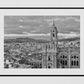 Malaga Cathedral Spain Black And White Photography Print