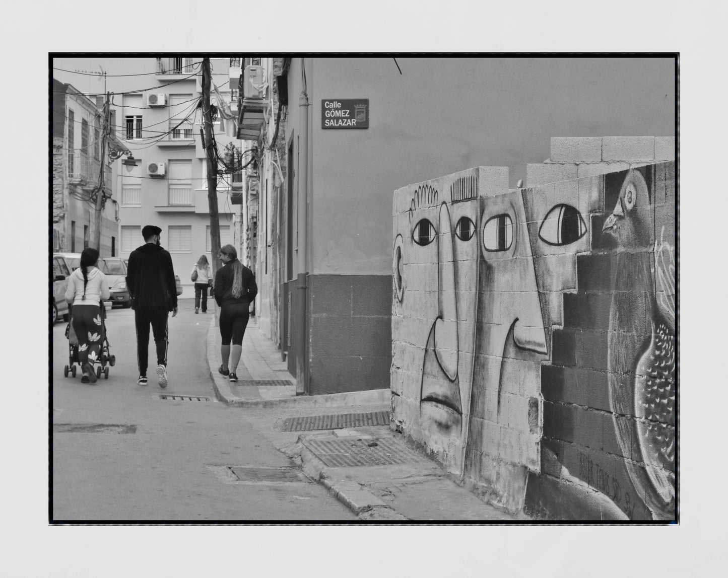 Malaga Picasso Street Art Black And White Photography Print