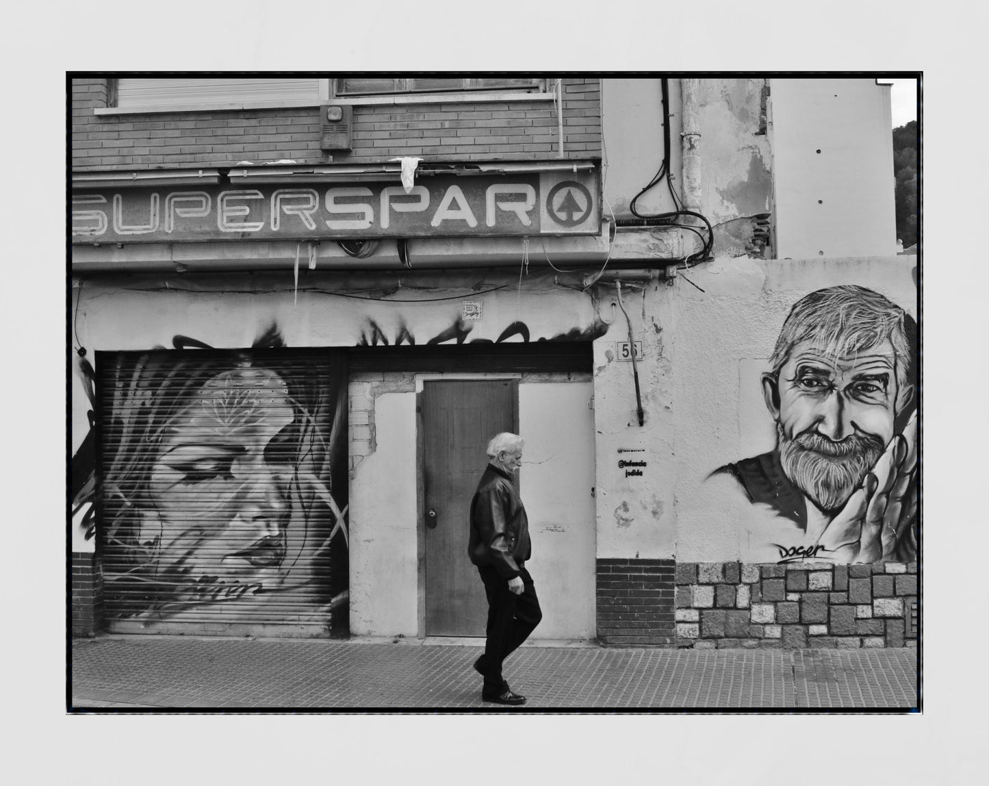 Street Art Photography Malaga Spain Black And White Print