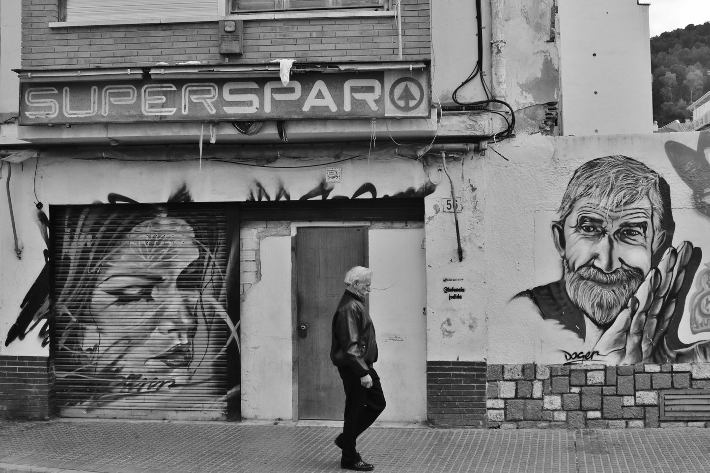 Street Art Photography Malaga Spain Black And White Print