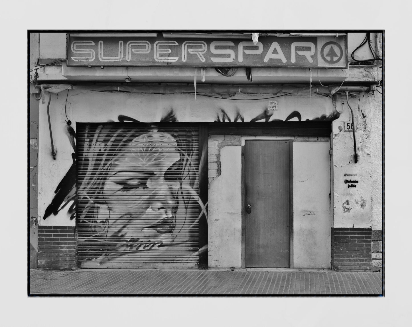 Street Art Photography Malaga Spain Black And White Poster