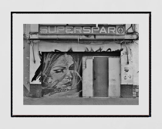 Street Art Photography Malaga Spain Black And White Poster