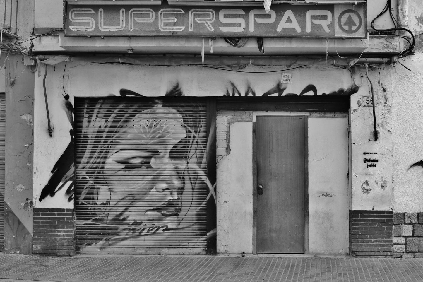 Street Art Photography Malaga Spain Black And White Poster