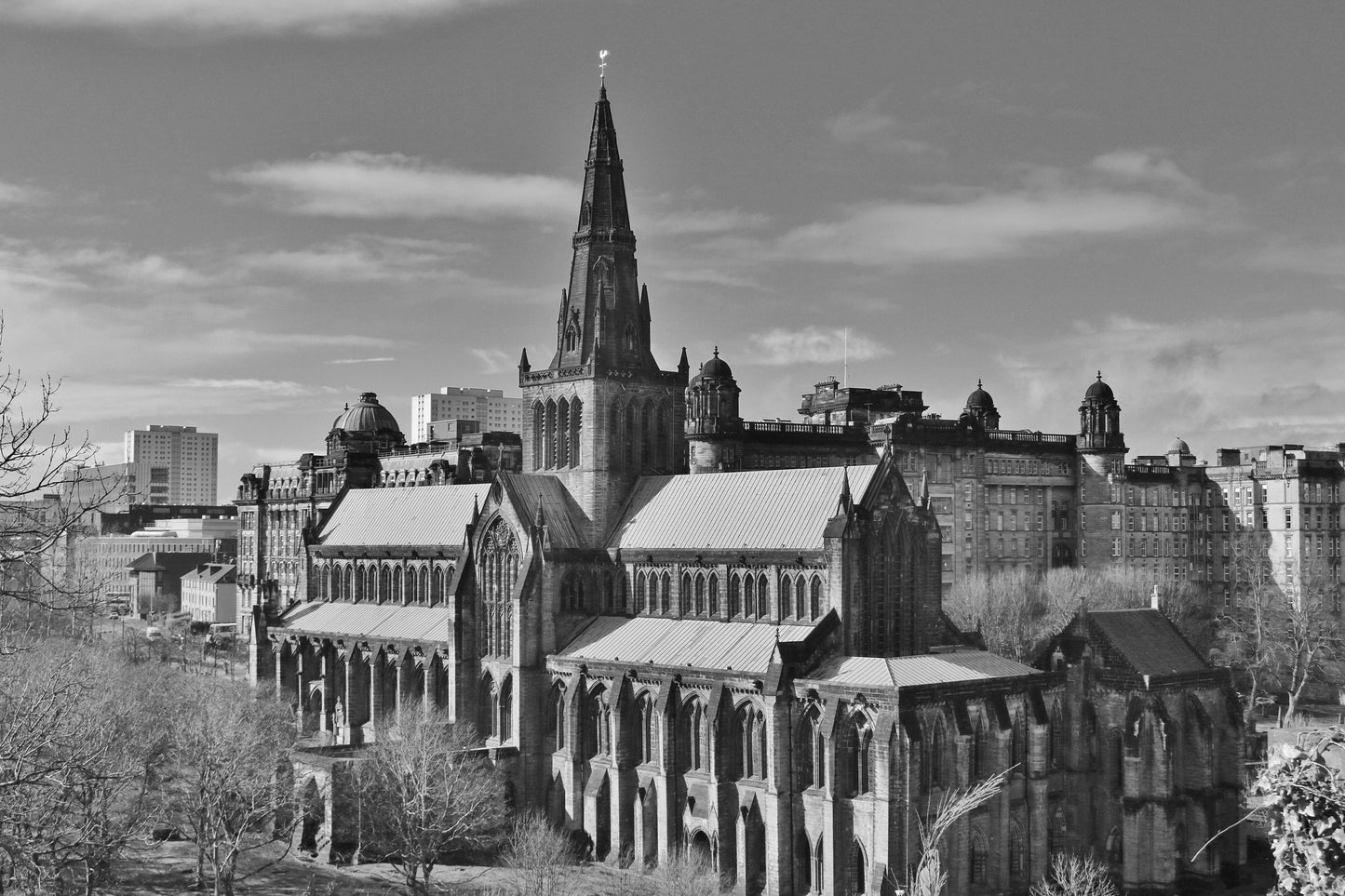 Glasgow Cathedral Black And White Photography Print