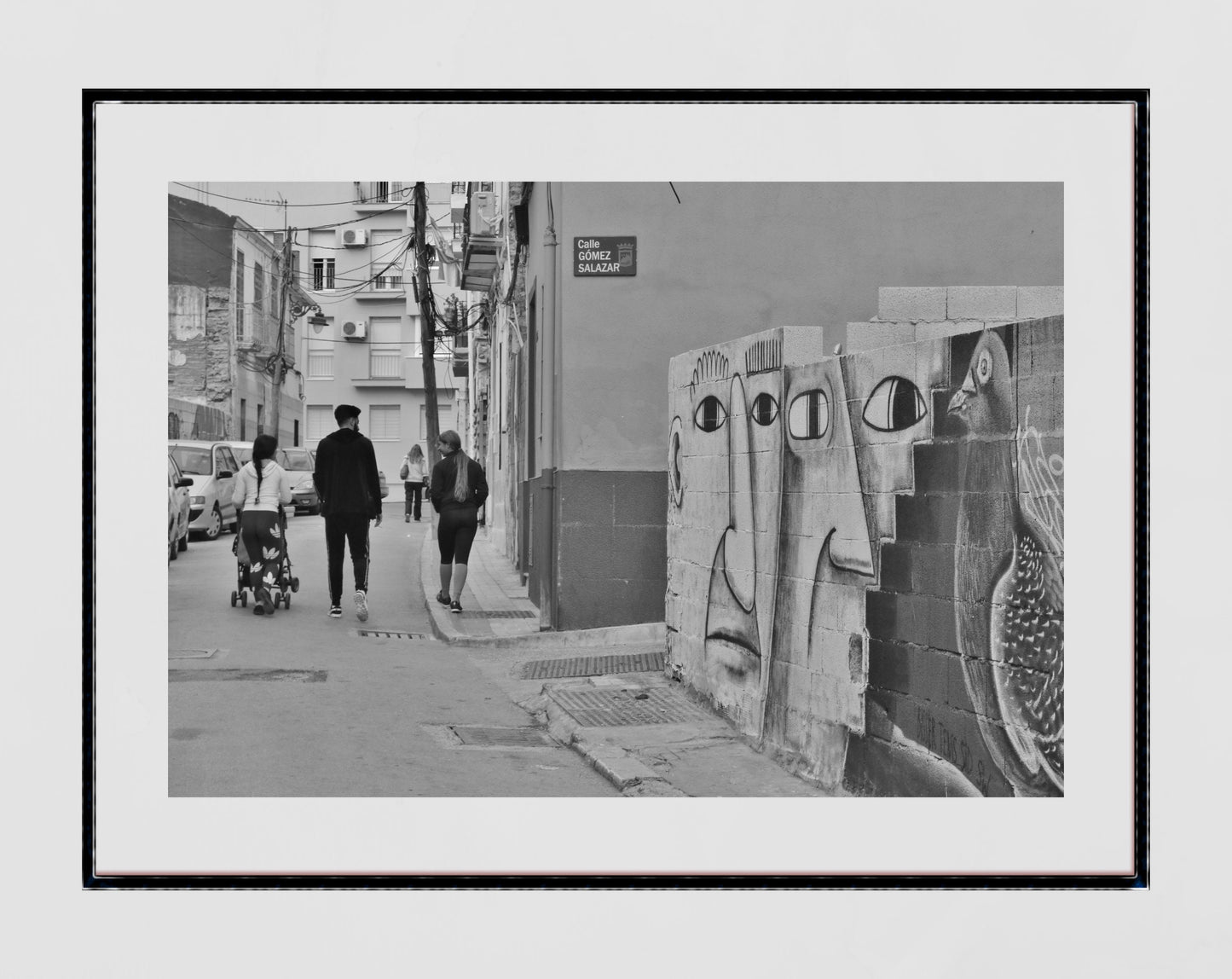 Malaga Picasso Street Art Black And White Photography Print