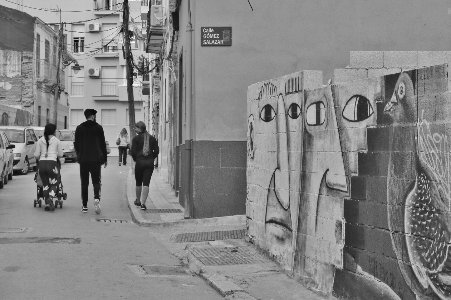 Malaga Picasso Street Art Black And White Photography Print