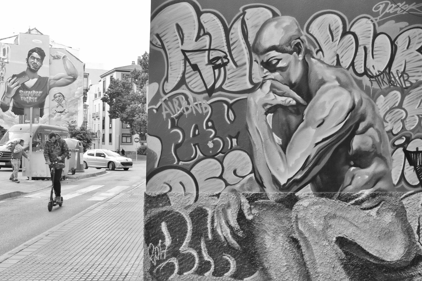 Malaga Street Art Black And White Photography