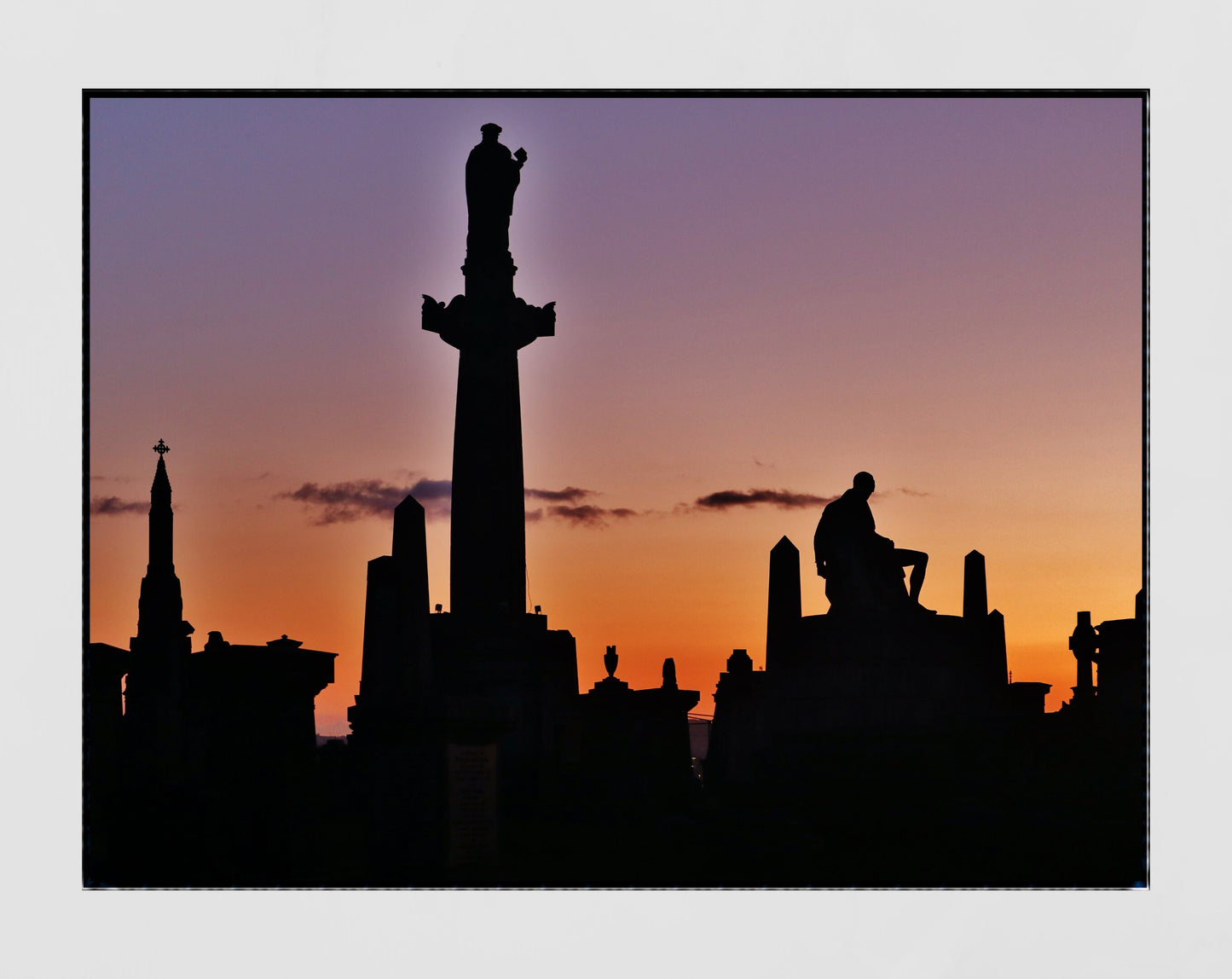 Glasgow Necropolis Graveyard Sunset Photography Print