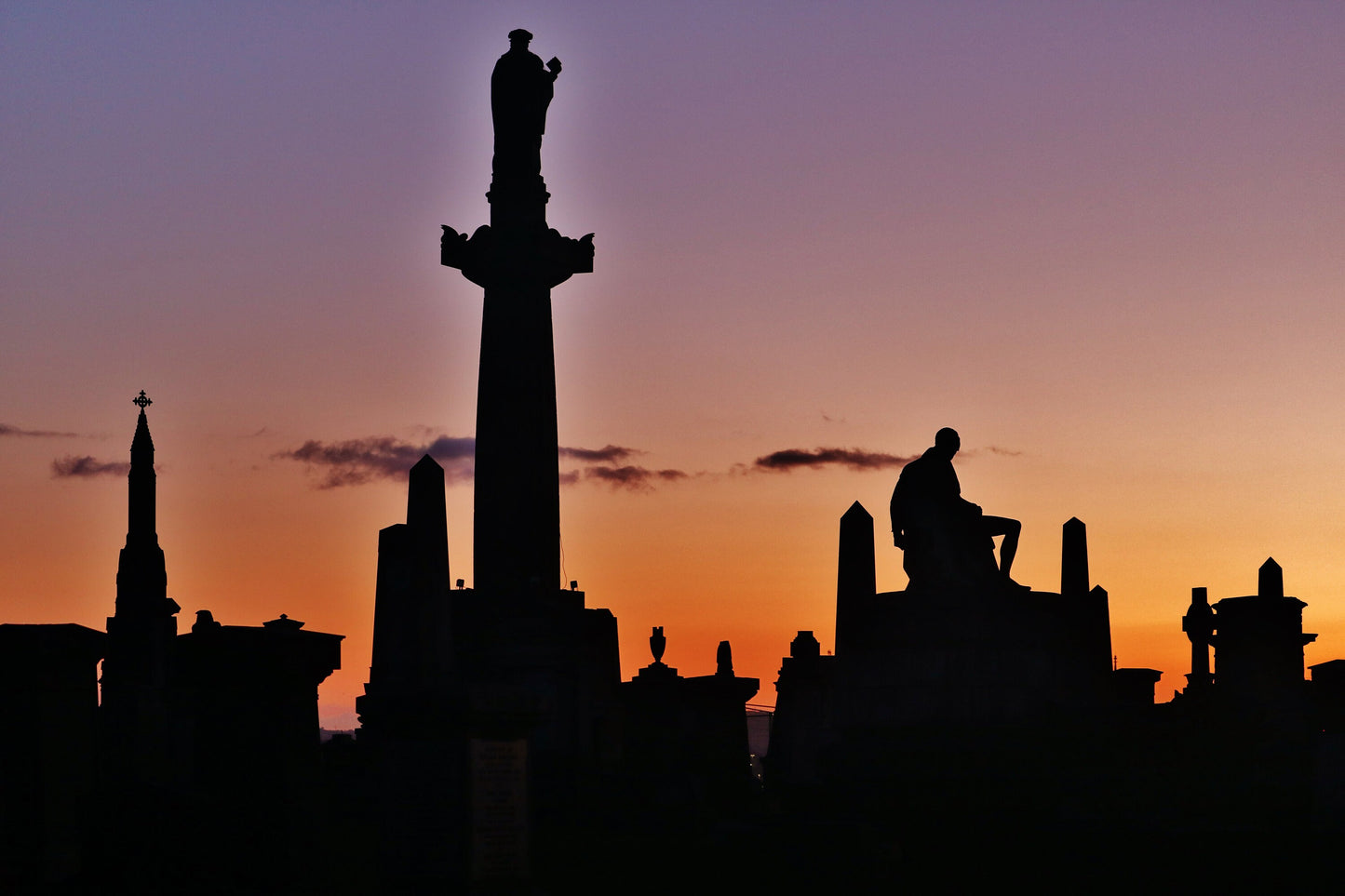 Glasgow Necropolis Graveyard Sunset Photography Print