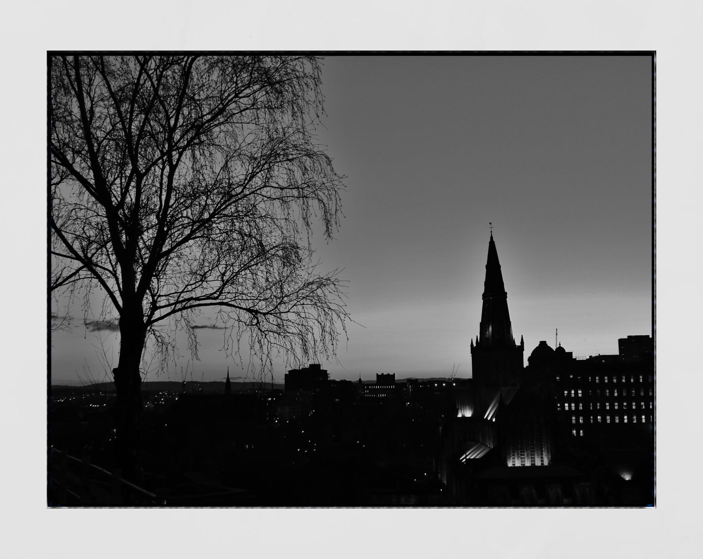 Glasgow Cathedral Black And White Photography Poster