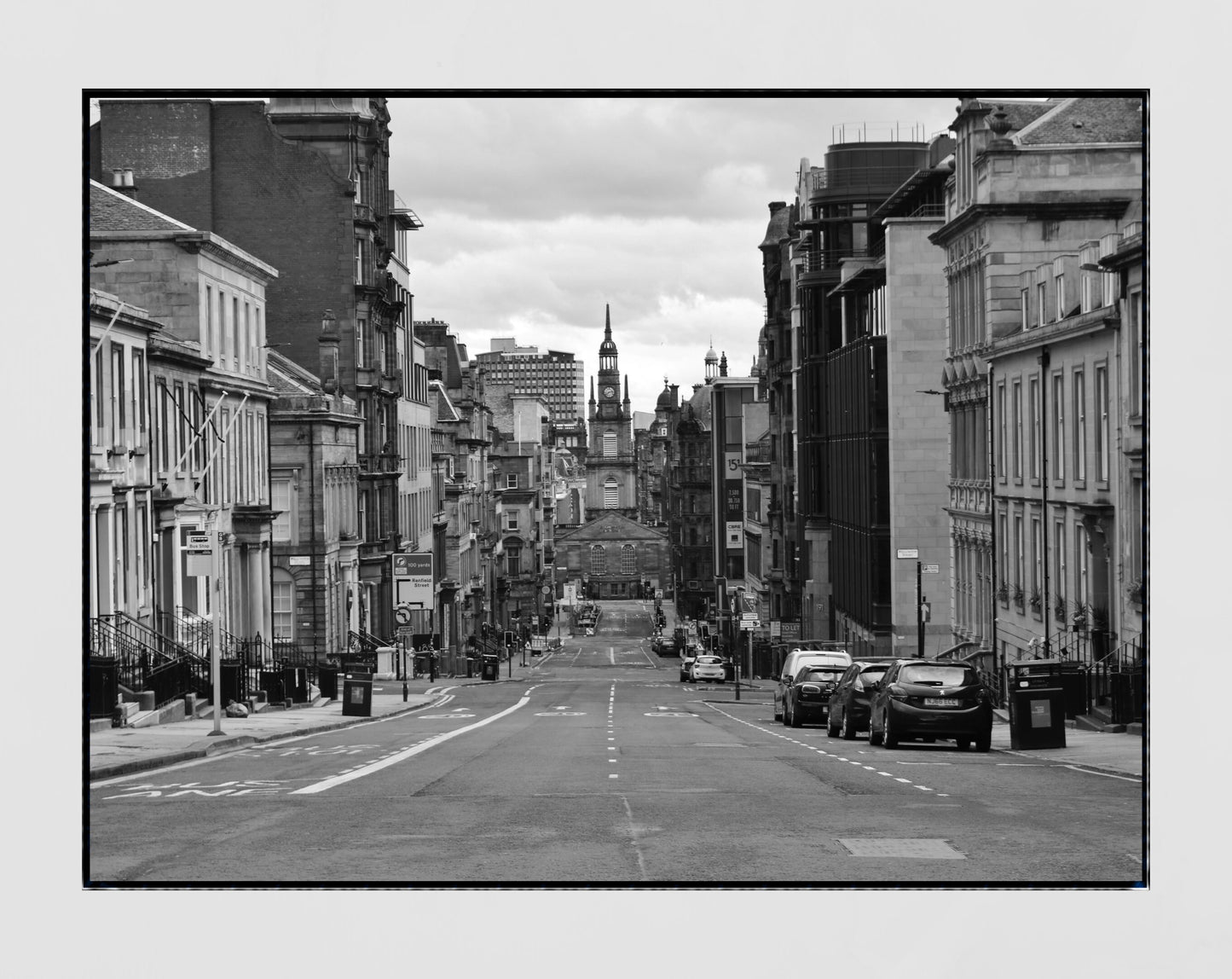 Glasgow Black And White Photography Print