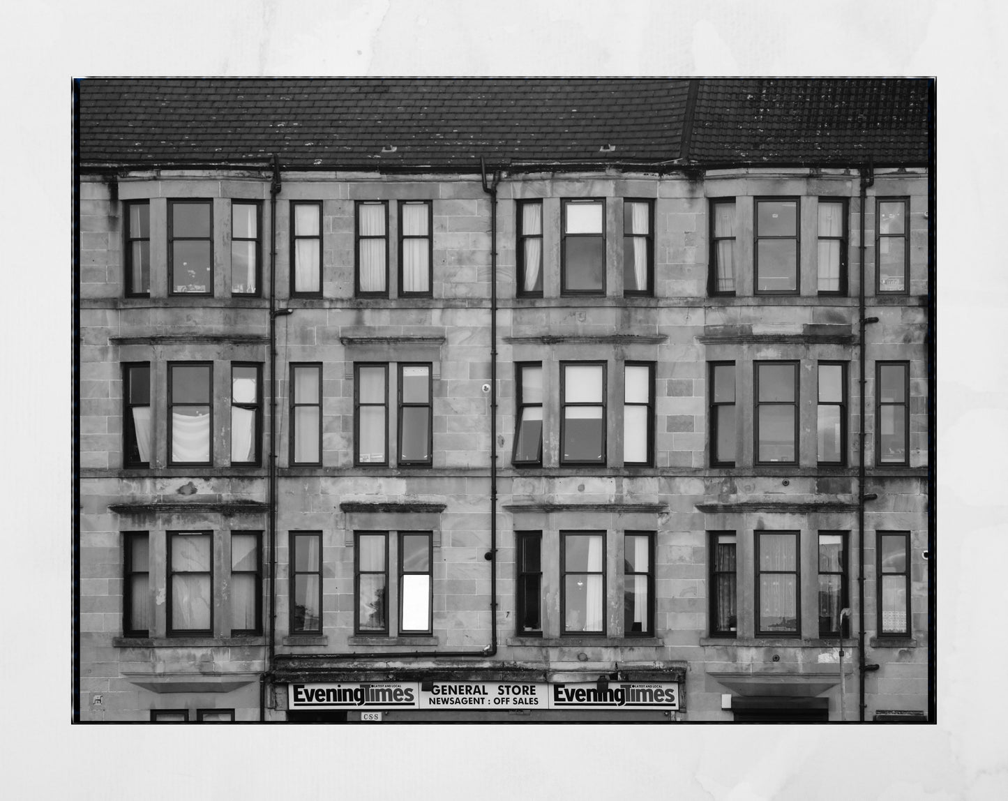 Glasgow Tenements Ibrox Black And White Photography Wall Art