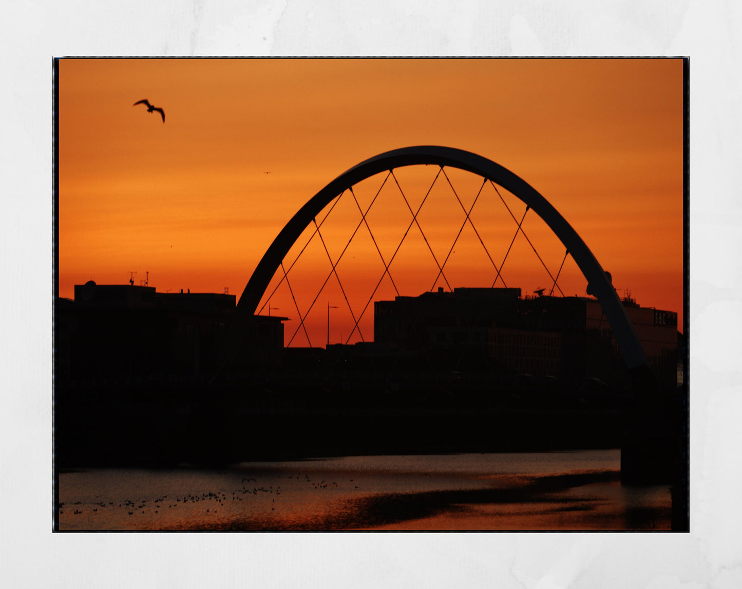 Glasgow Photography Print River Clyde Squinty Bridge Sunset Wall Art