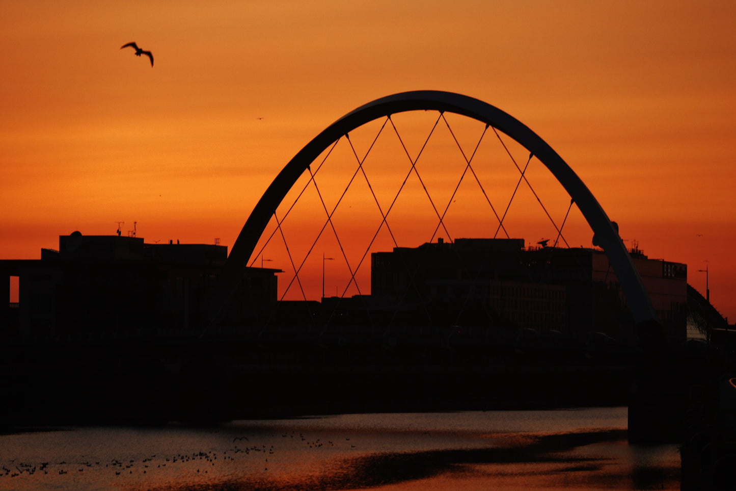 Glasgow Photography Print River Clyde Squinty Bridge Sunset Wall Art