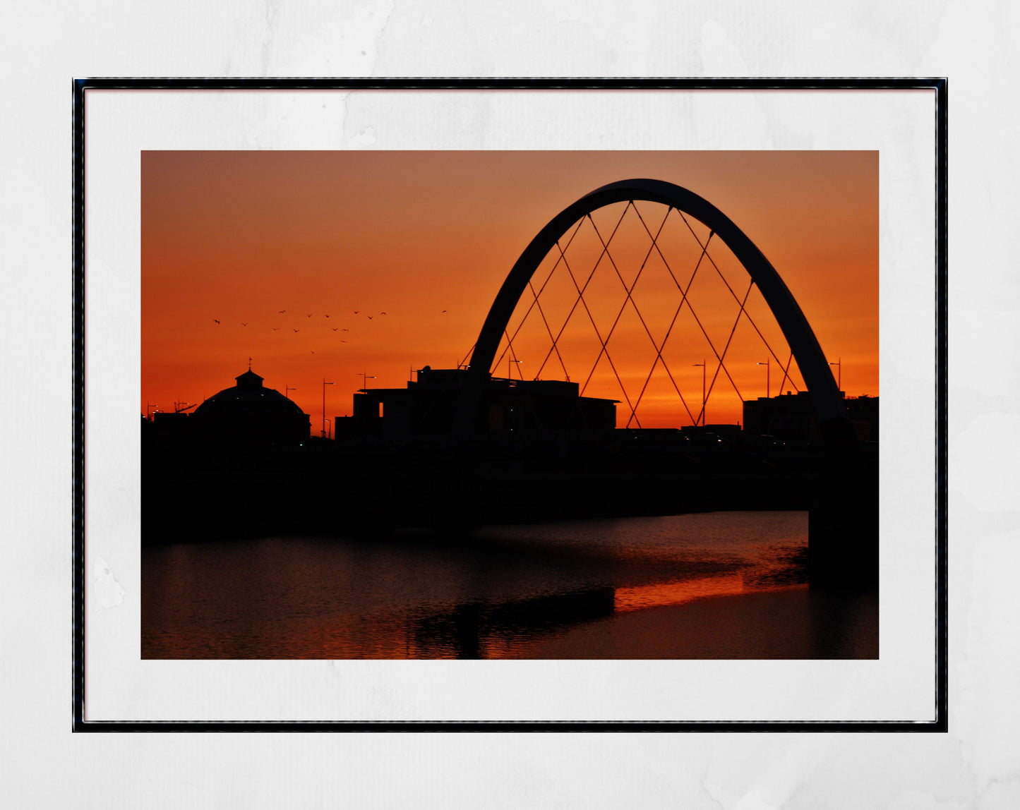 Glasgow Photography River Clyde Squinty Bridge Sunset Print