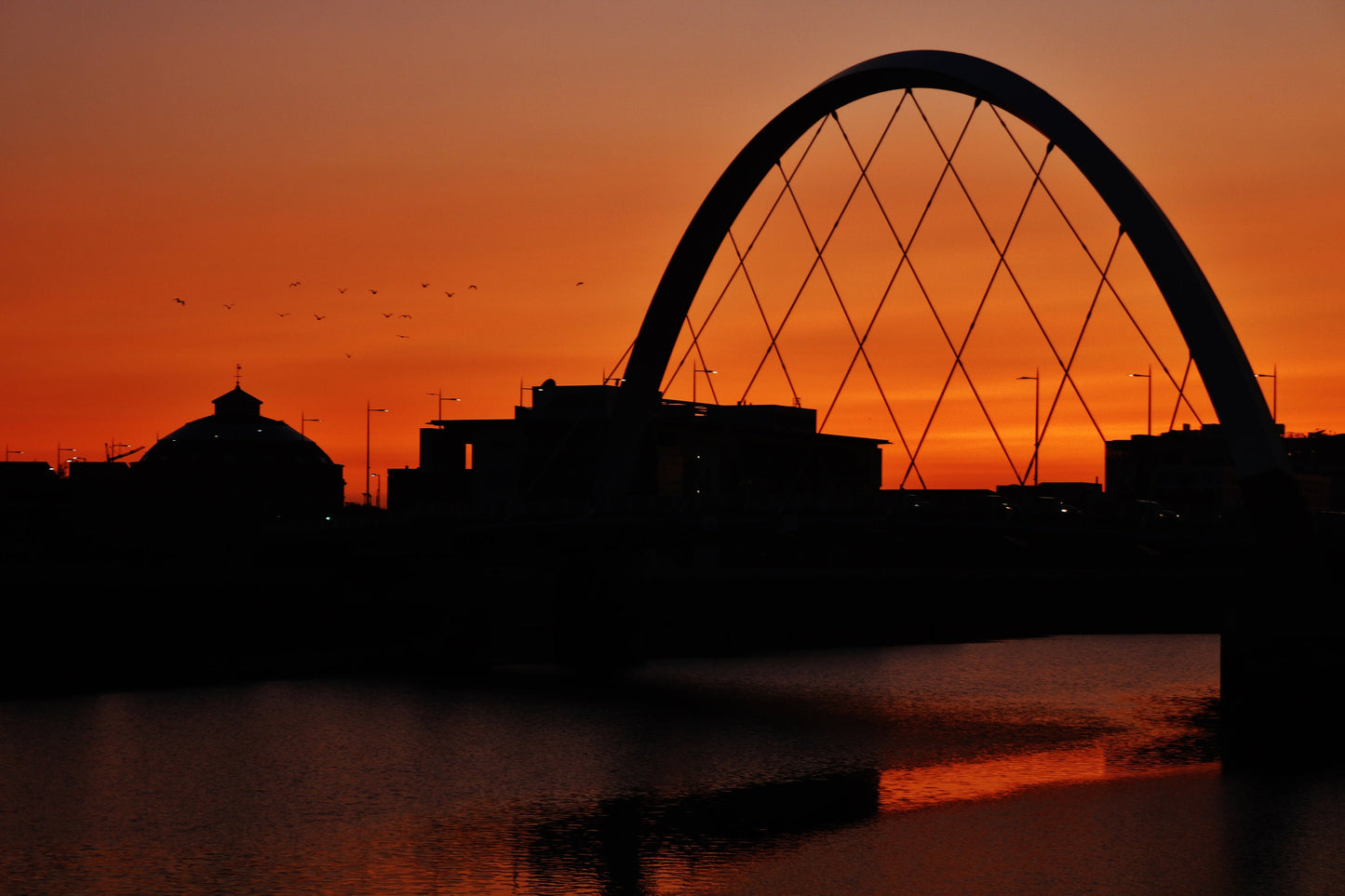 Glasgow Photography River Clyde Squinty Bridge Sunset Print