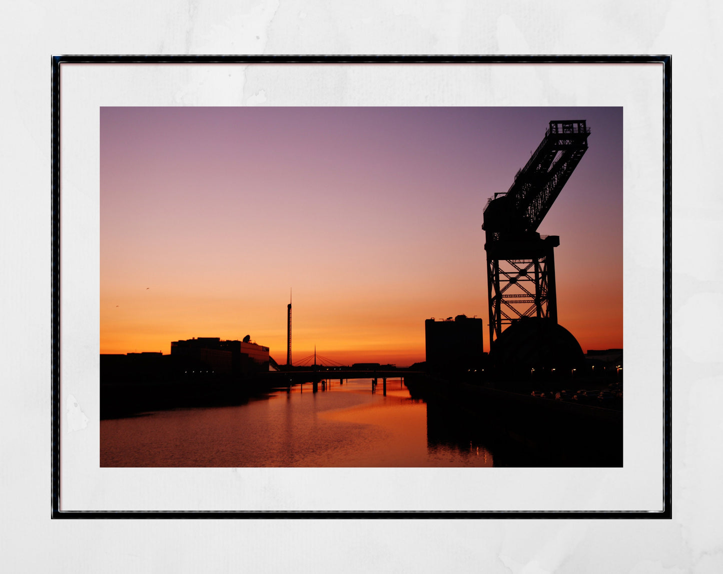 Glasgow Photography Print River Clyde Finnieston Crane Sunset Wall Art