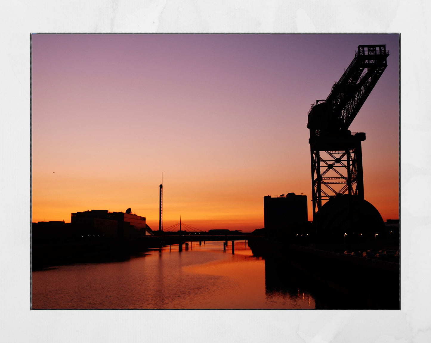 Glasgow Photography Print River Clyde Finnieston Crane Sunset Wall Art